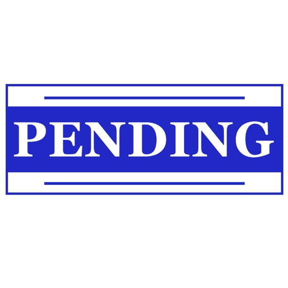 Printtoo Pending Self Inking Rubber Stamp Pre-Inked Office Stamp- Home Office Business Stationery, 47 x 20 mm Blue