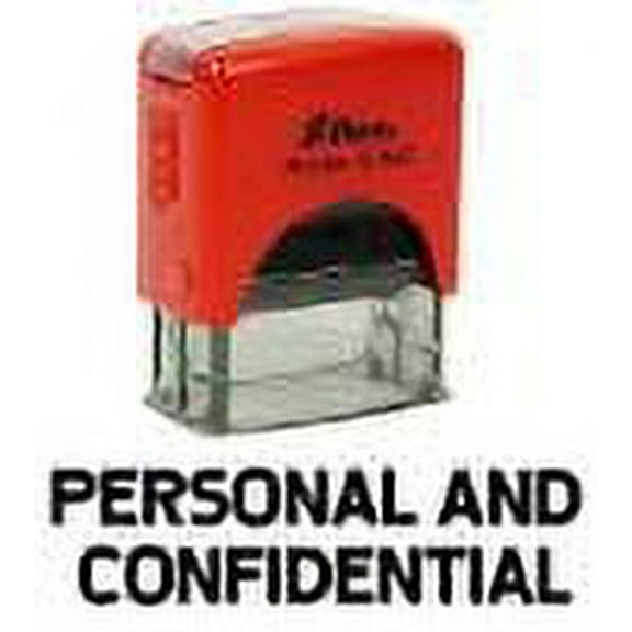 Printtoo Personal And Confidential Self Inking Rubber Stamp Pre,Inked Office Stamp, Home Office Business Stationery, 38 x 14 mm, Black