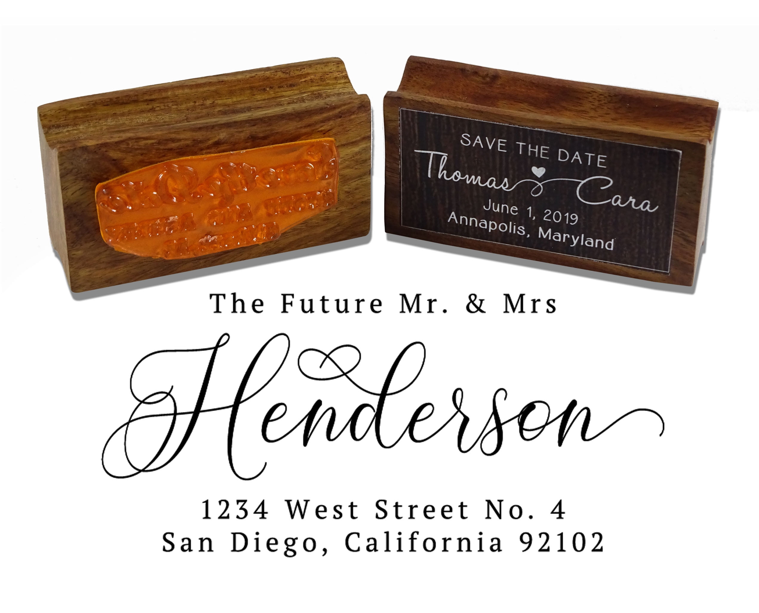 Printtoo Personalized Address Wood Mounted Rubber Stamp Future Custom ...