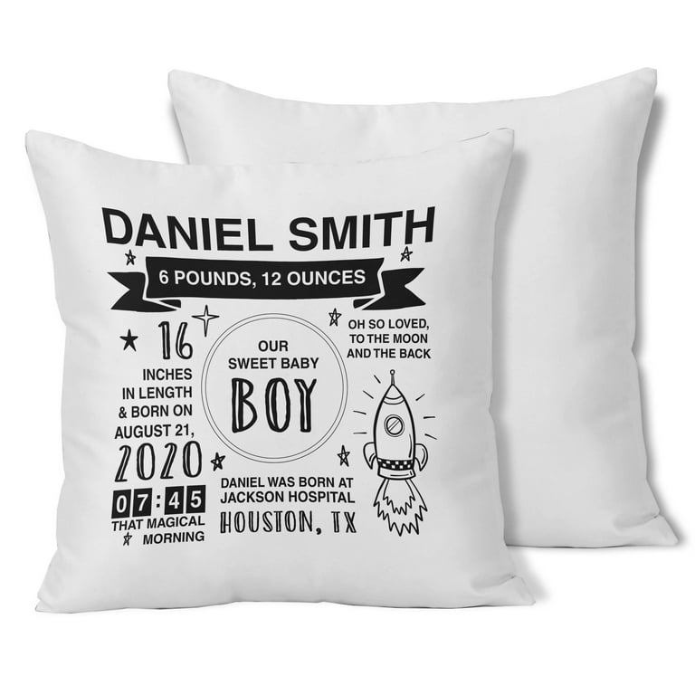 Printtoo Personalized Birth Announcement Pillow-Custom Baby