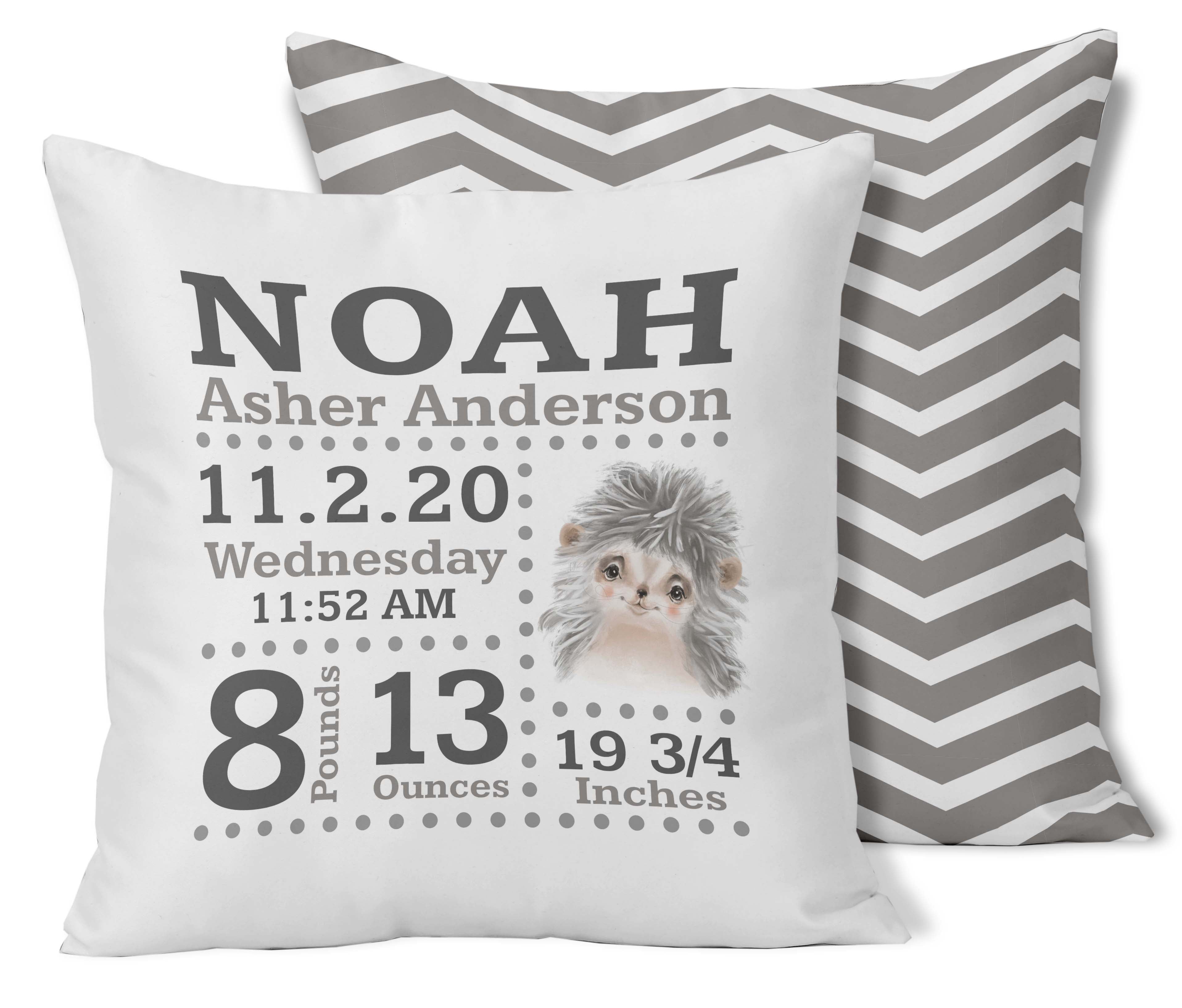 Printtoo Personalized Birth Announcement Pillow-Custom LlamaBirthStats BabyBoy Girl Gift Nursery Dcor-14x14 Inches