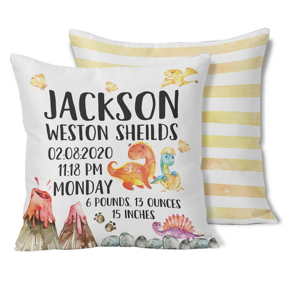 Printtoo Personalized Birth Announcement Pillow-Custom Space BirthStats Baby Boy Girl Gift Nursery Dcor-18x18 Inches