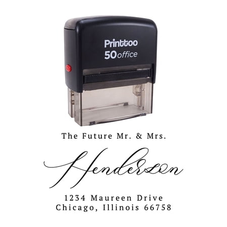 Printtoo Personalized Black Self Inking Address Stamp Custom Future Rubber Stamper -68 x 30 mm