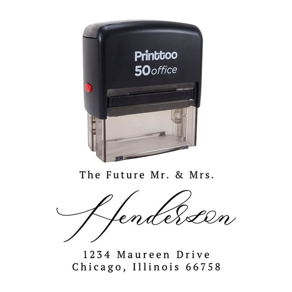 Printtoo Personalized Black Self Inking Address Stamp Custom Future Rubber Stamper -68 x 30 mm