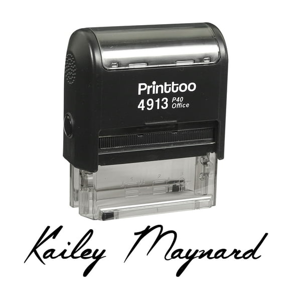 Printtoo Personalized Black Self Inking Custom Custom Signature Rubber Stamper-58 x 22 mm