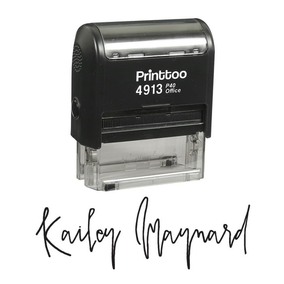 Printtoo Personalized Black Self Inking Custom Signature Stamp Custom Rubber Stamper-58 x 22 mm