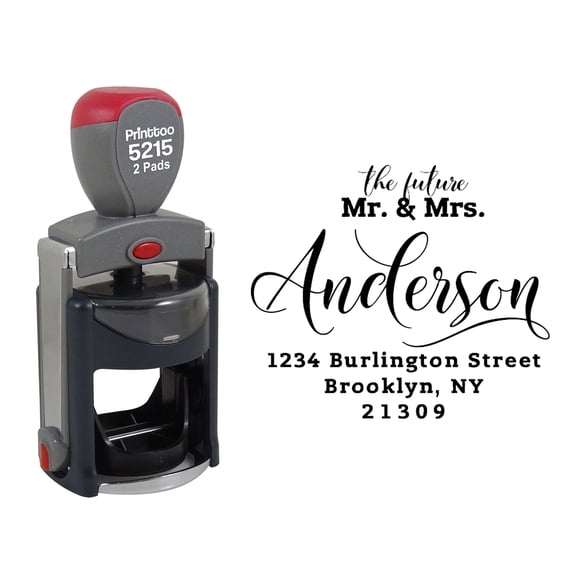 Printtoo Personalized Black Self Inking Future Rubber Heavy Duty Stamp Address Round Custom Stamper-45 mm