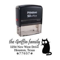 Printtoo Personalized Black Self Inking Housewarming Custom Address Rubber Stamper-68 x 30 mm