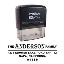 Printtoo Personalized Black Self Inking Housewarming Stamp Custom Address Rubber Stamper -68 x 30 mm