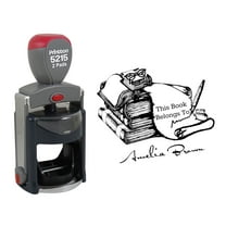 Printtoo Personalized Black Self Inking Library Rubber Heavy Duty Stamp This Book Belongs To Round Custom Stamper-45 mm