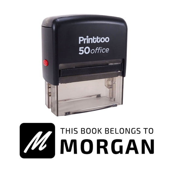 Printtoo Personalized Black Self Inking This Book Belongs To Library Stamp Custom Rubber Stamper-68 x 30 mm