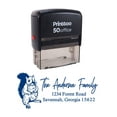 thumbnail image 1 of Printtoo Personalized Blue Self Inking Housewarming Address Stamp Custom Rubber Stamper-68 x 30 mm, 1 of 6