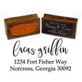thumbnail image 1 of Printtoo Personalized Calligraphy Family Address Return Wood Mounted Rubber Stamp, 1 of 1