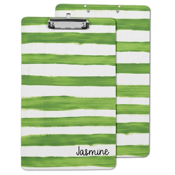 Printtoo Personalized Clipboard For Students Classroom School and Office Use Hardboard Letter Size w/ Low Profile Clip w/ Free Marker & Eraser,Stripes-9x15 Inch