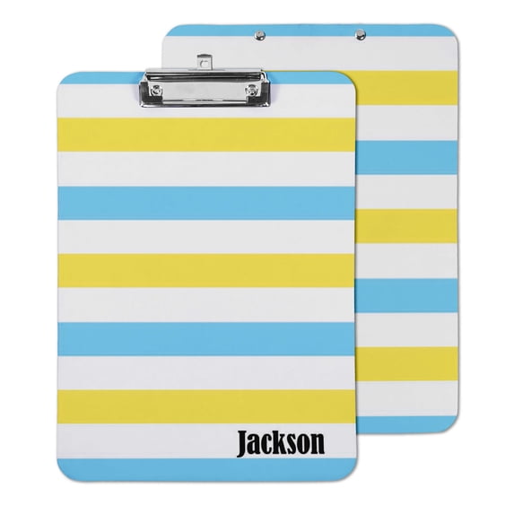 Printtoo Personalized Clipboard For Students Classroom School and Office Use Hardboard Letter Size w/ Low Profile Clip w/ Free Marker & Eraser,Stripes-9x12.5 Inch