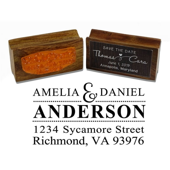 Printtoo Personalized Custom Family Return Address Wood Mounted Rubber Stamp Envelope Seal