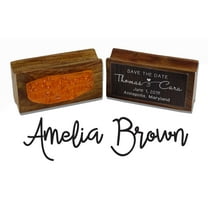 Printtoo Personalized Custom Wood Mounted Rubber Stamp Signature Custom Stamper-2.2 x 0.86 Inches