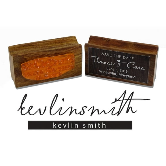 Printtoo Personalized Custom Wood Mounted Rubber Stamp Signature Custom Stamper-2.2 x 0.86 Inches