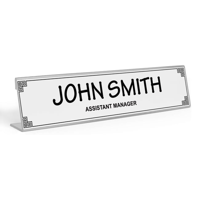 Printtoo Personalized Desk Name Plate Pretty Garden Rose Custom Acrylic Office Desk Name Plate Accessory 2x10 Inches