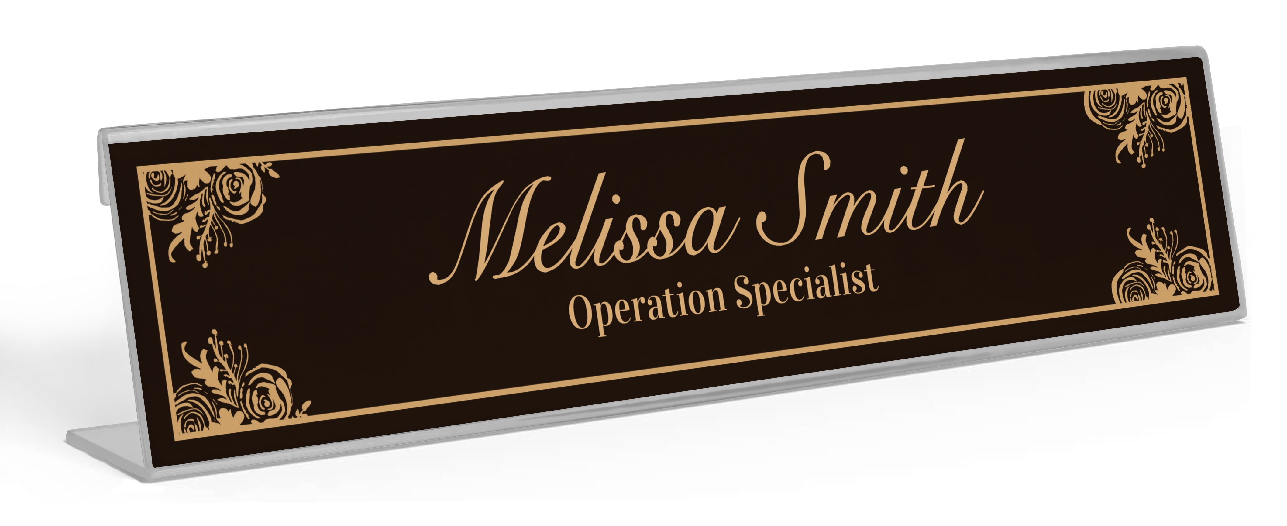 Printtoo Personalized Desk Name Plate Pretty Border Custom Acrylic ...