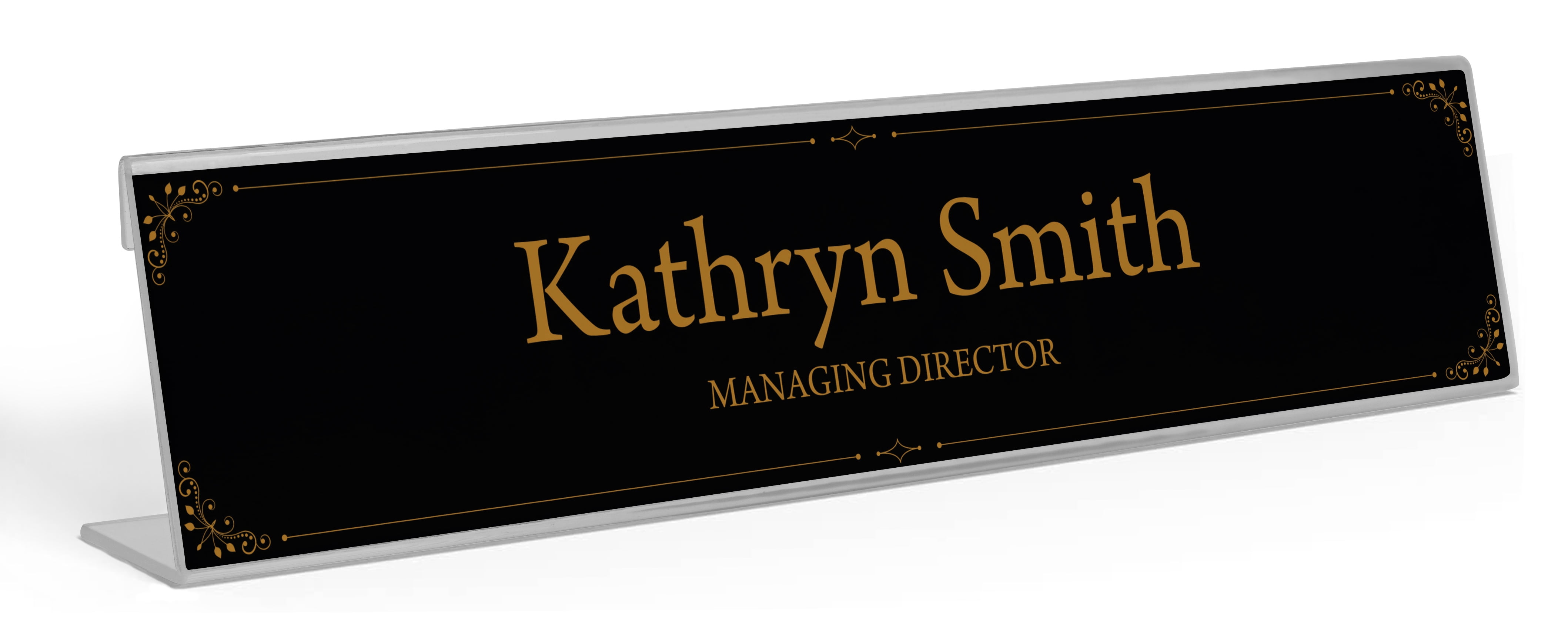 Printtoo Personalized Desk Name Plate Pretty Border Custom Acrylic ...