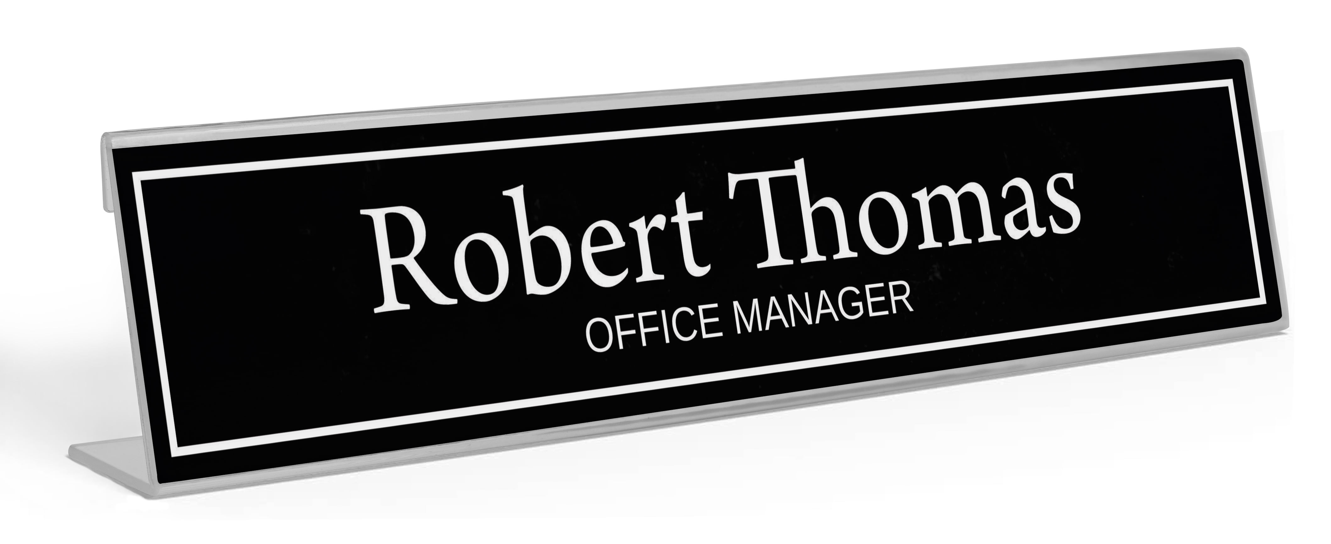 Printtoo Personalized Desk Name Plate Pretty Classy Black Custom ...