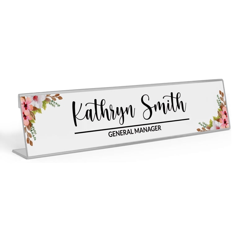 Custom Engraved Desk Name Plate - Free Personalization, 2x10 Inch, Made In USA
