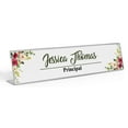 thumbnail image 1 of Printtoo Personalized Desk Name Plate Pretty Floral Custom Acrylic Office Desk Name Plate Accessory 2x10 Inches, 1 of 5