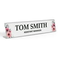 thumbnail image 1 of Printtoo Personalized Desk Name Plate Pretty Floral Custom Acrylic Office Desk Name Plate Accessory 2x8 Inches, 1 of 5