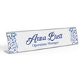 thumbnail image 1 of Printtoo Personalized Desk Name Plate Pretty Floral & Leaves Custom Acrylic Office Desk Name Plate Accessory 2x10 Inches, 1 of 5