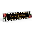 thumbnail image 1 of Printtoo Personalized Desk Name Plate Pretty Floral & Stripe Custom Acrylic Office Desk Name Plate Accessory 2x10 Inches, 1 of 1