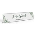 thumbnail image 1 of Printtoo Personalized Desk Name Plate Pretty Greenery Prints Custom Acrylic Office Desk Name Plate Accessory 2x10 Inches, 1 of 5