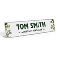 thumbnail image 1 of Printtoo Personalized Desk Name Plate Pretty Greenery Prints Custom Acrylic Office Desk Name Plate Accessory 2x8 Inches, 1 of 5