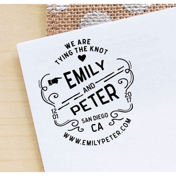 Printtoo Personalized Envelope Rubber Stamp Custom Save The Date Self Inking Wedding Stamp Gift