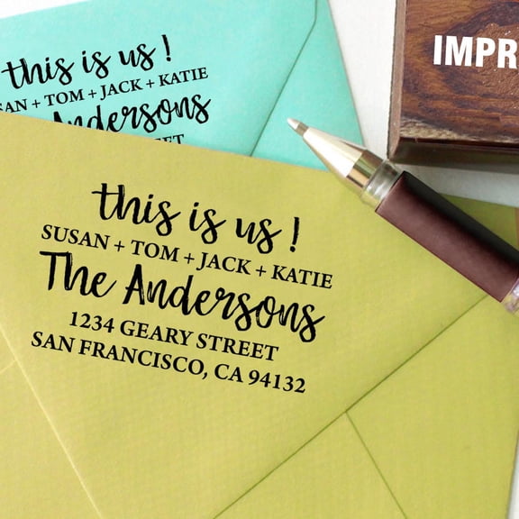 Printtoo Personalized Family Address Return Wedding Invitation Wood Mounted Rubber Stamp