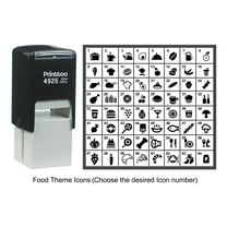 Printtoo Personalized Food Theme Icons Rubber Stamp Self Inking Stamper 24 mm-Black