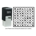 thumbnail image 1 of Printtoo Personalized Love Theme Icons Rubber Stamp Self Inking Stamper 24 mm-Black, 1 of 7