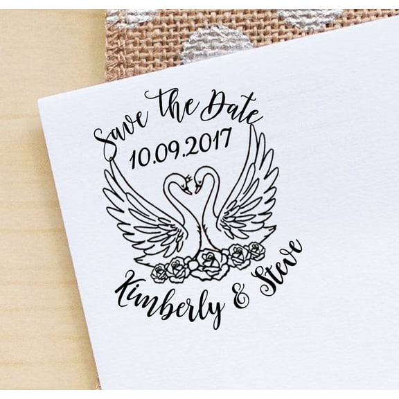 Printtoo Personalized Mr and Mrs Wedding Invite Stamp Custom Save The Date Self-Inking Rubber Stamp