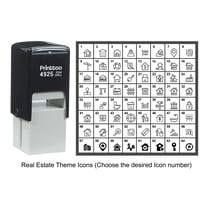 Printtoo Personalized Real Estate Theme Icons Rubber Stamp Self Inking Stamper 24 mm-Black