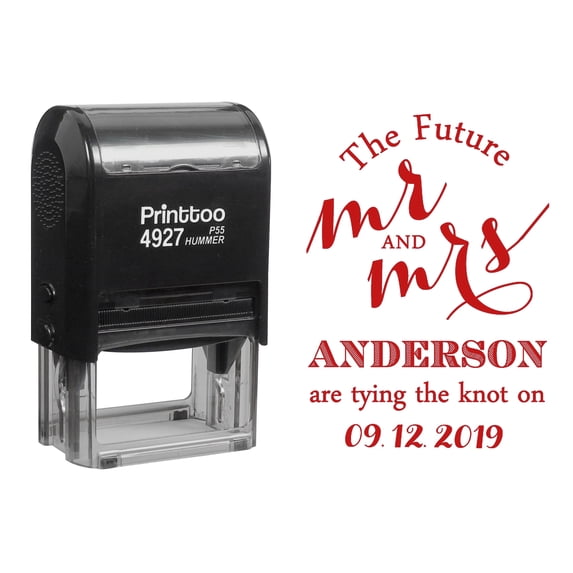 Printtoo Personalized Red Self Inking Address Future Stamp Custom Rubber Stamper-60 x 40 mm