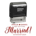 thumbnail image 1 of Printtoo Personalized Red Self Inking Getting Married Wedding Favor Stamp Custom Rubber Stamper-58 x 22 mm, 1 of 6