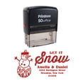 thumbnail image 1 of Printtoo Personalized Red Self Inking Let It Snow Custom Christmas Rubber Stamper-68 x 30 mm, 1 of 6