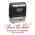 thumbnail image 1 of Printtoo Personalized Red Self Inking Wedding Favor Stamp Custom Save The Date Rubber Stamper-58 x 22 mm, 1 of 6