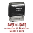 thumbnail image 1 of Printtoo Personalized Red Self Inking Wedding Stamp Custom Save The Date Rubber Stamper -58 x 22 mm, 1 of 6
