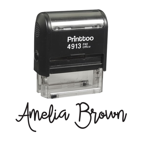 Printtoo Personalized Self Inking Custom Favor Stamp Custom Signature Rubber Stamper-58 x 22 mm