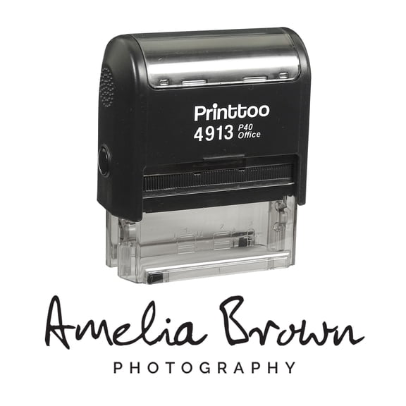 Printtoo Personalized Self Inking Custom Favor Stamp Custom Signature Rubber Stamper-58 x 22 mm