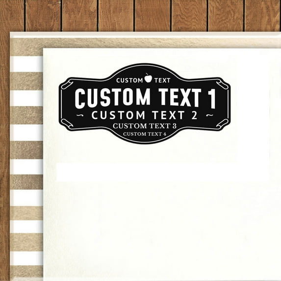 Printtoo Personalized Self Inking Custom Text Shop Address with Logo Envelope Rubber Stamp-Black