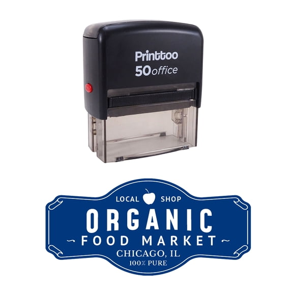 Printtoo Personalized Self Inking Custom Text Shop Address with Logo Envelope Rubber Stamp-Blue