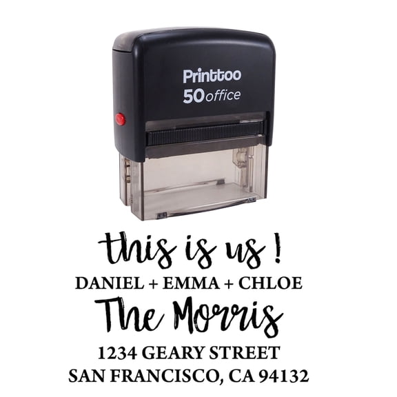 Printtoo Personalized Self Inking Family Return Address Rubber Stamp Custom Wedding Invitation