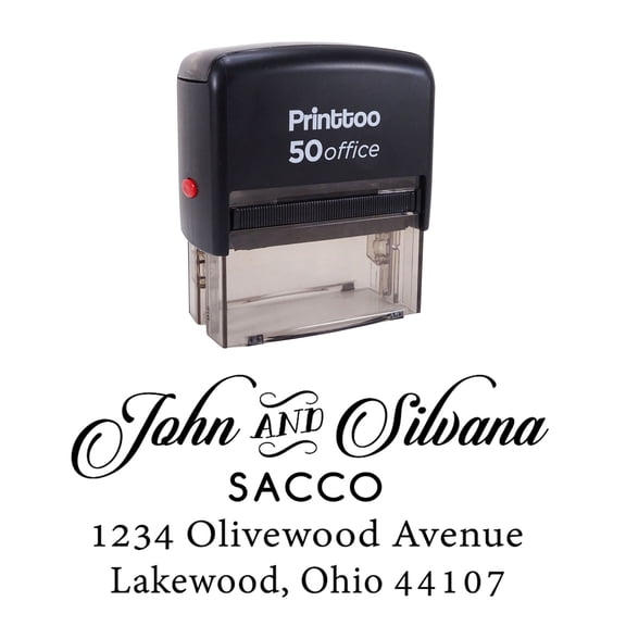 Printtoo Personalized Self Inking Stationary Rubber Stamp Return Address Wedding Invitation